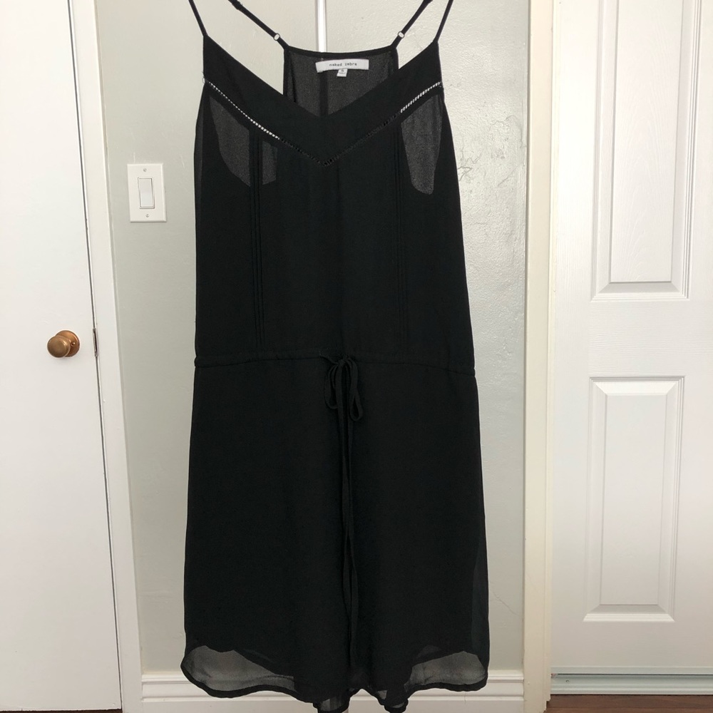 Black tie front Naked Zebra dress size small